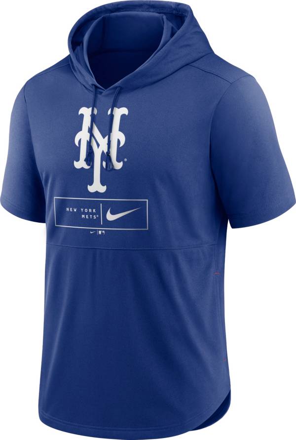 Nike Men's New York Mets Blue Logo Lockup Short Sleeve Pullover Hoodie product image