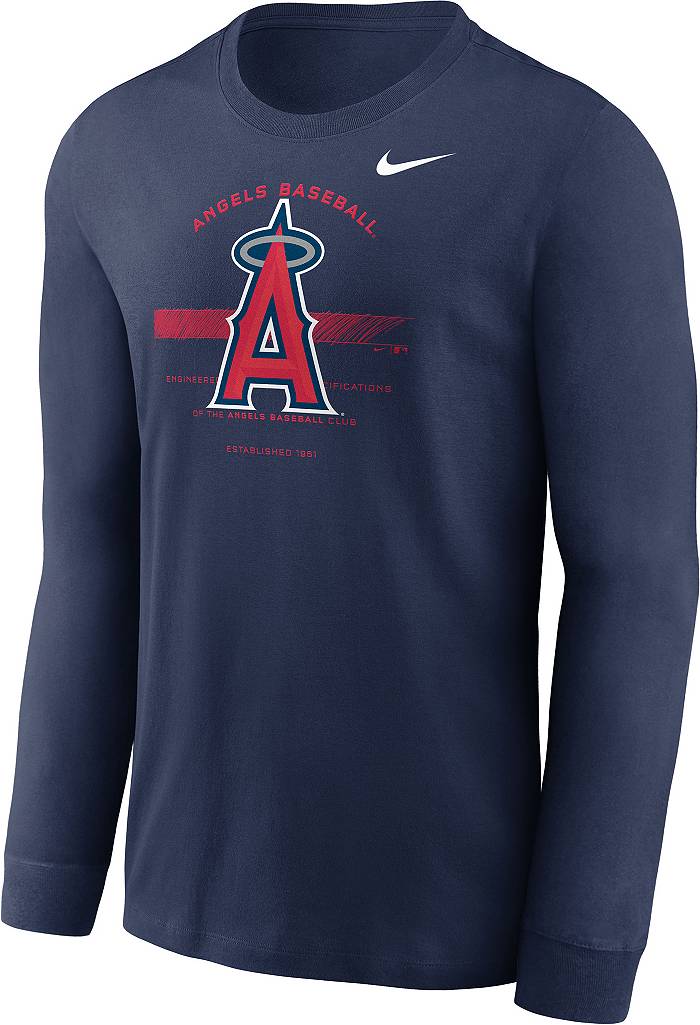 Nike Men's Los Angeles Angels Navy Arch Over Logo Long Sleeve T