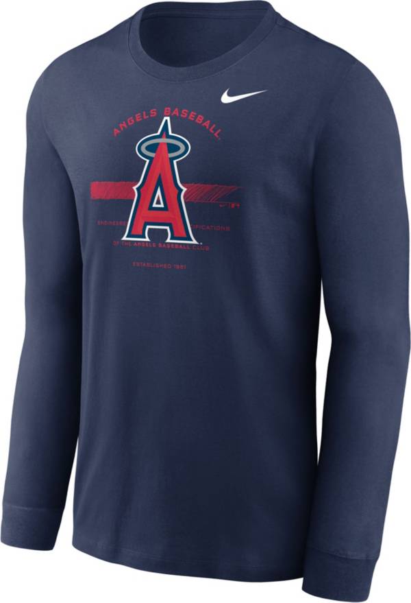 Nike Men's Los Angeles Angels Navy Arch Over Logo Long Sleeve T-Shirt