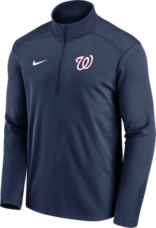 Nike Men's Washington Nationals Navy Logo Pacer Half Zip Jacket product image