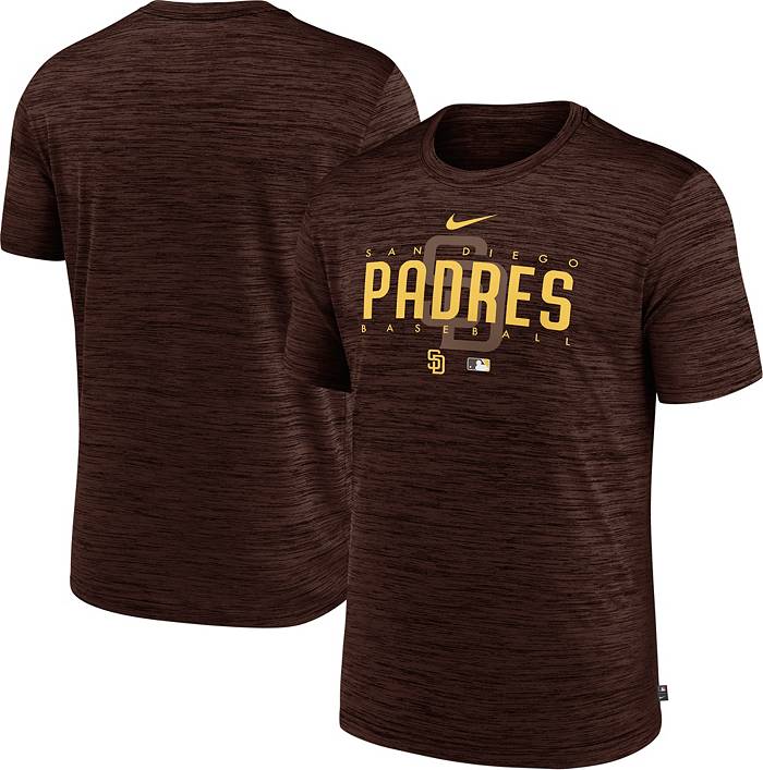 Nike Men's San Diego Padres Brown Authentic Collection Velocity T-Shirt