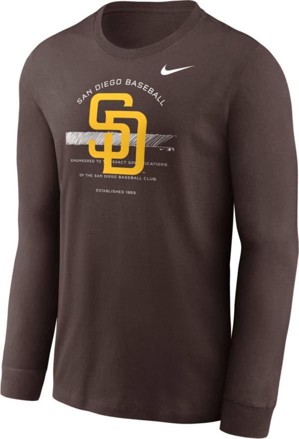 Nike Men's San Diego Padres Brown Arch Over Logo Long Sleeve T-Shirt product image