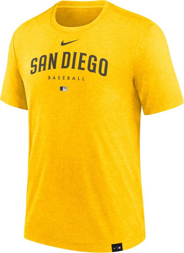 Nike Men's San Diego Padres Yellow Authentic Collection Early Work Performance T-Shirt product image