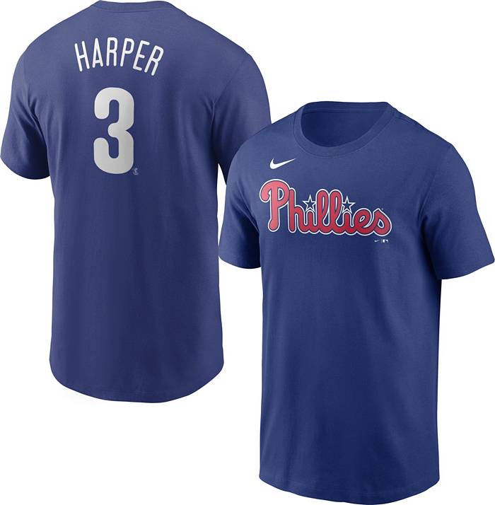 Nike Men's Philadelphia Phillies Bryce Harper #3 Blue T-Shirt