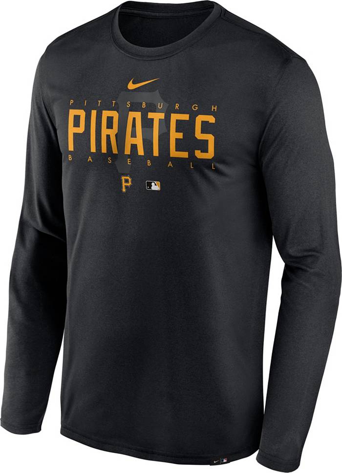 Nike Men's Pittsburgh Pirates Black Authentic Collection Long-Sleeve Legend  T-Shirt