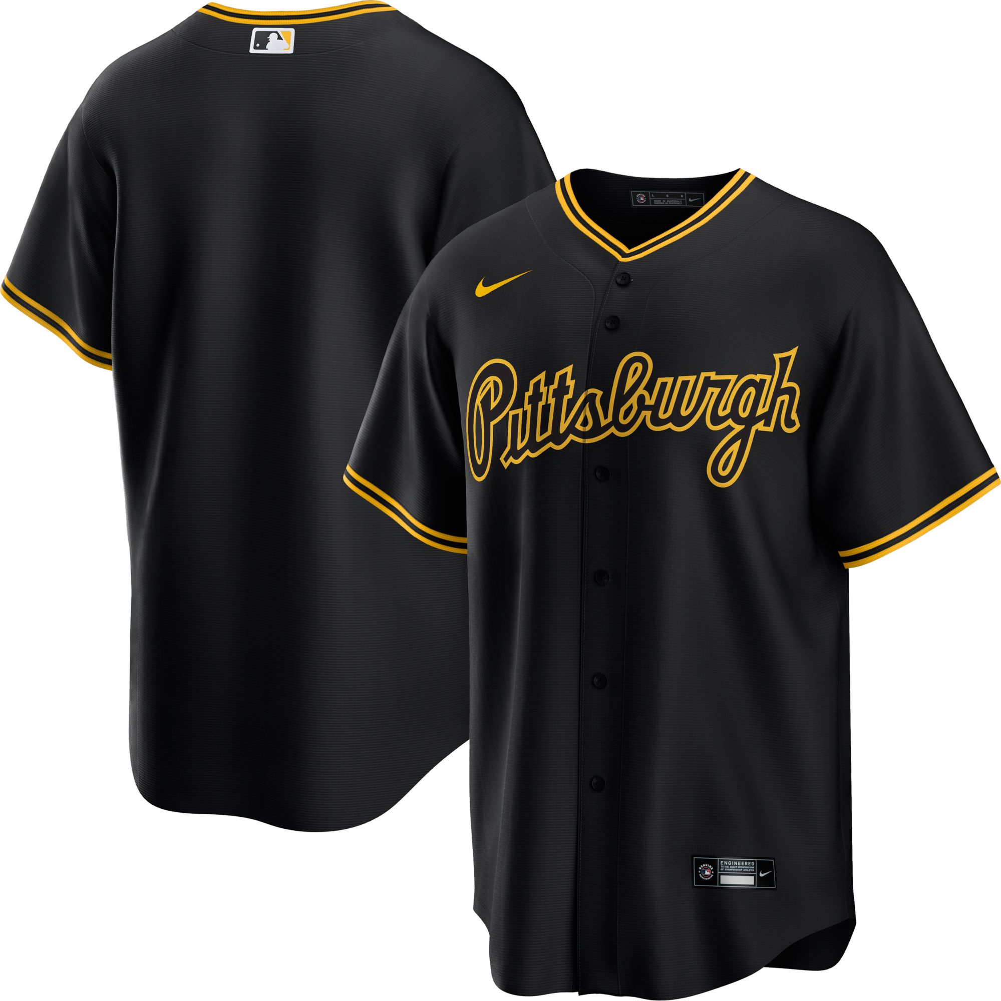 Nike Men's Pittsburgh Pirates Black Cool Base Blank Jersey product image