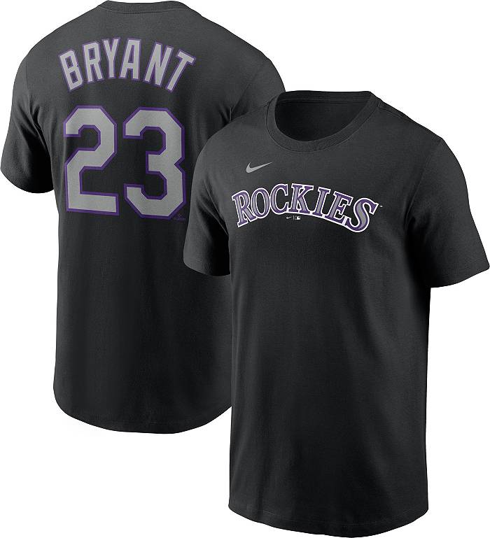 Nike Men's Colorado Rockies Kris Bryant #23 Purple Cool Base Alternate 4  Jersey
