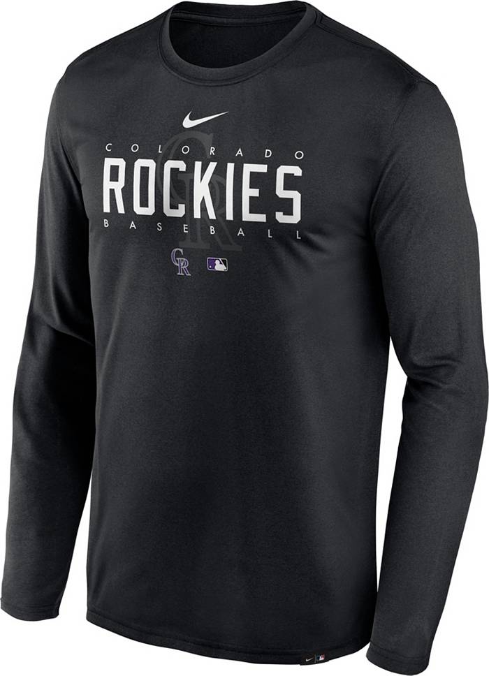 Nike Men's Colorado Rockies Black Authentic Collection Long-Sleeve Legend  T-Shirt