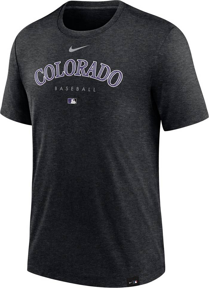 Men's Colorado Rockies Nike Black Authentic Collection Team Performance T- Shirt