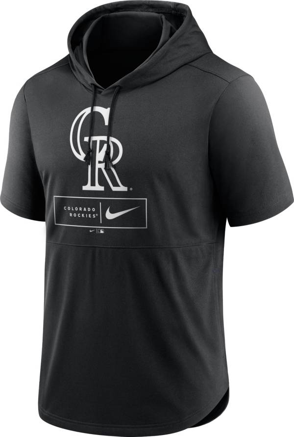 Nike Men's Colorado Rockies Black Logo Lockup Short Sleeve Pullover Hoodie product image