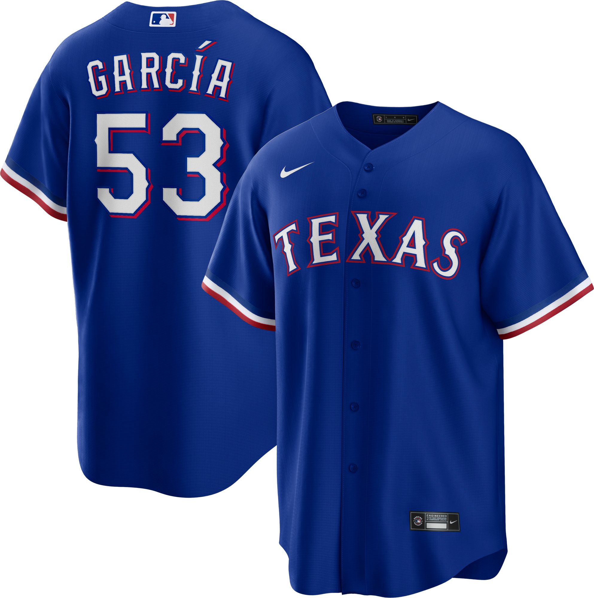 Nike Men's Texas Rangers Adolis García #53 Royal Cool Base Jersey product image
