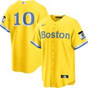 Nike Youth Boston Red Sox City Connect Trevor Story #10 Yellow Cool Base  Jersey