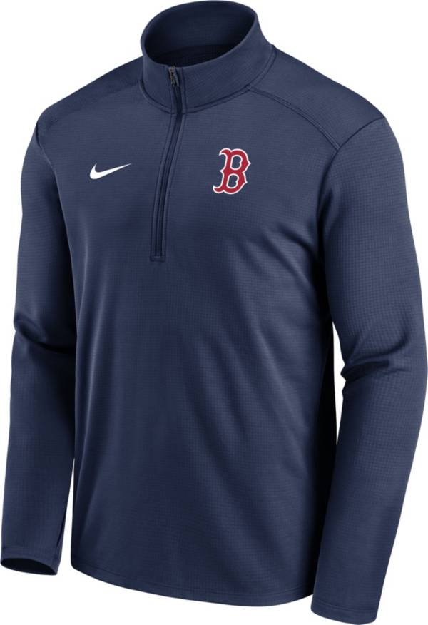 Nike Men's Boston Red Sox Navy Logo Pacer Half Zip Jacket