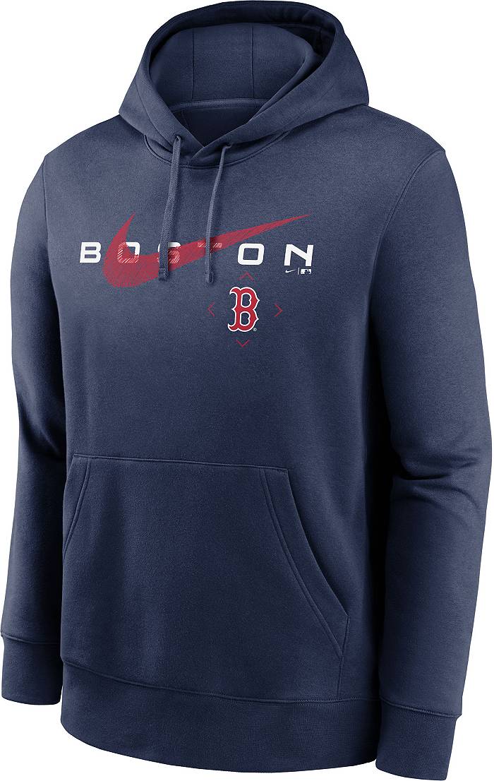 Nike Mens Boston Red Sox Sweatshirt Hoodie Center Swoosh Extra