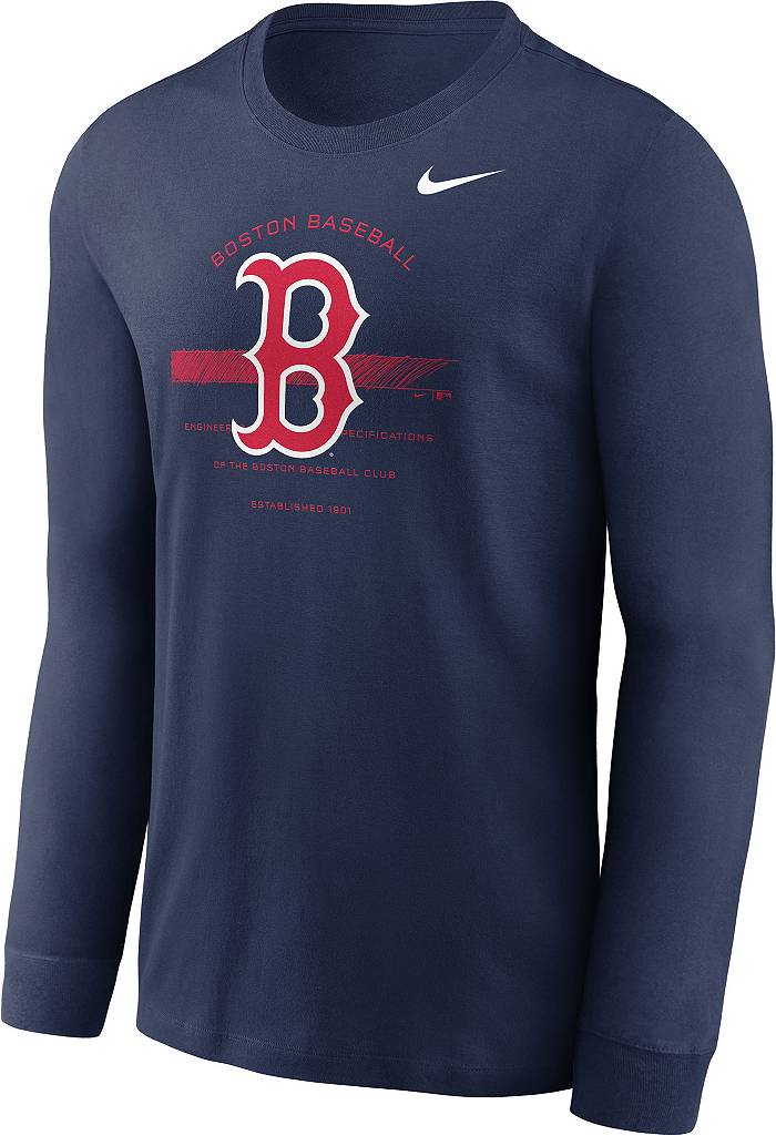 Nike Men's Boston Red Sox Navy Arch Over Logo Long Sleeve T-Shirt