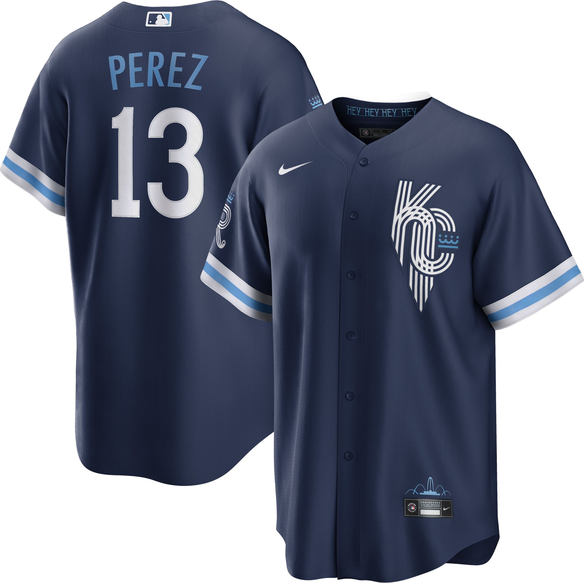 Youth Nike Salvador Perez Navy Kansas City Royals 2022 City Connect Replica Player Jersey, L
