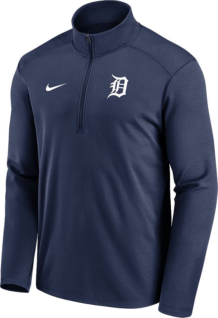 Nike Men's Detroit Tigers Navy Logo Pacer Half Zip Jacket