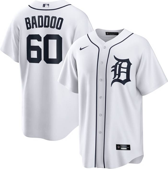 Nike Men's Detroit Tigers Akil Baddoo #60 White Cool Base Jersey