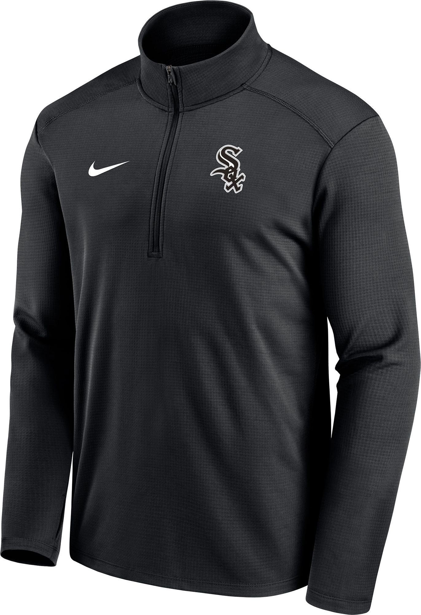 Nike Men's Chicago White Sox Black Logo Pacer Half Zip Jacket product image