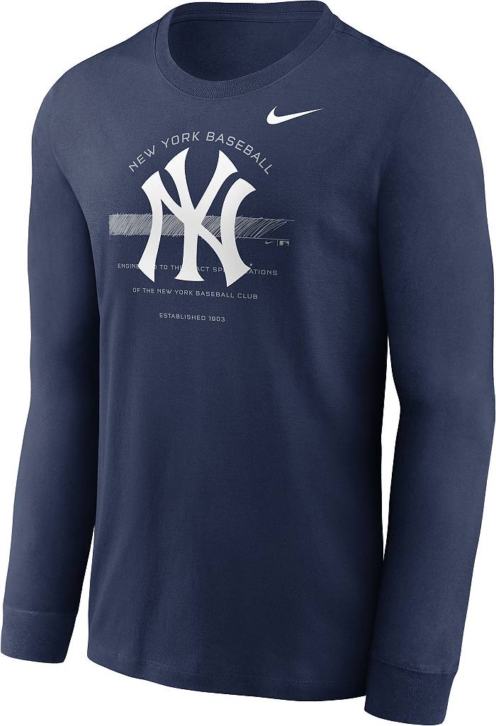 Nike Men's New York Yankees Navy Arch Over Logo Long Sleeve T