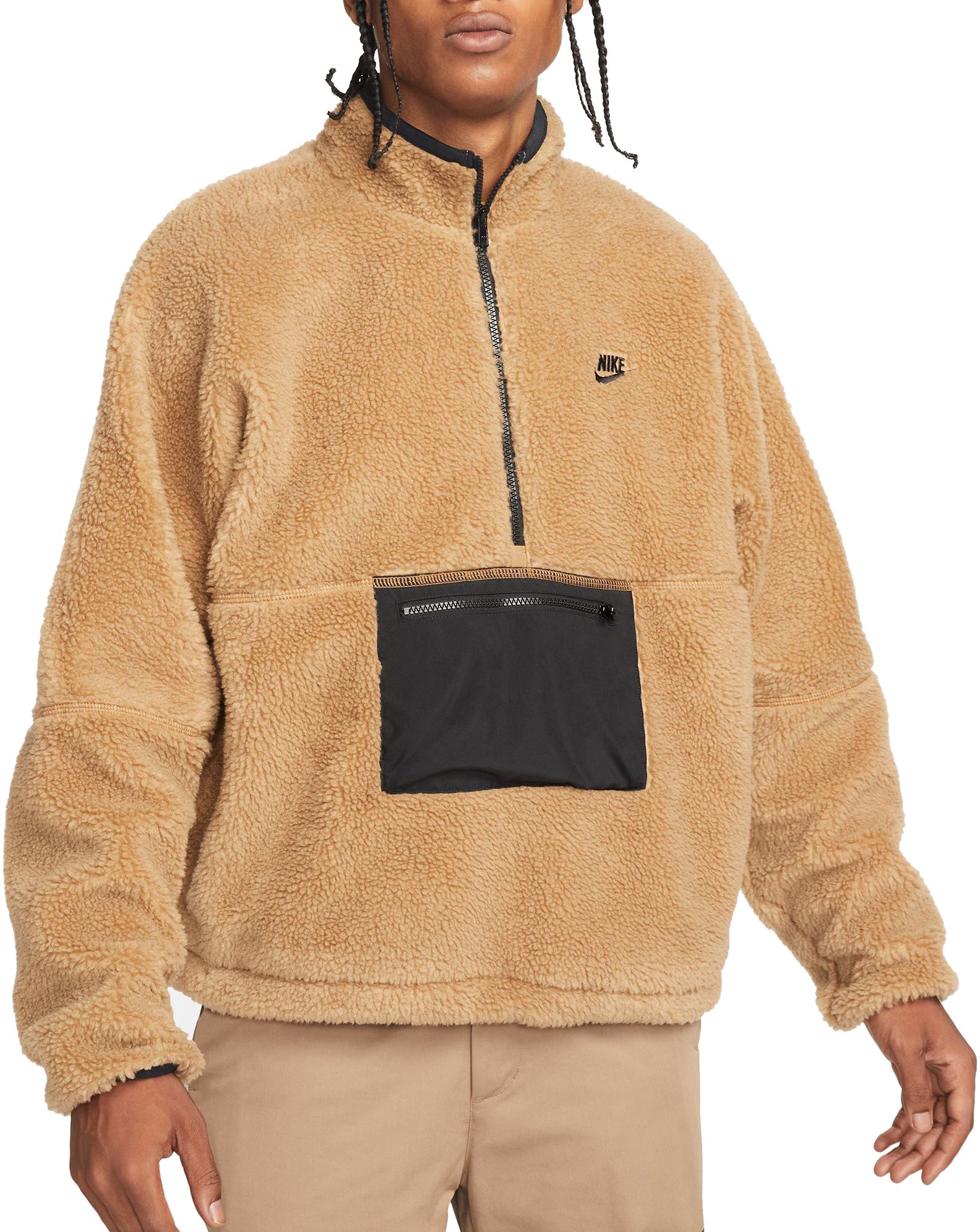 nike men's sportswear sherpa full zip hooded jacket