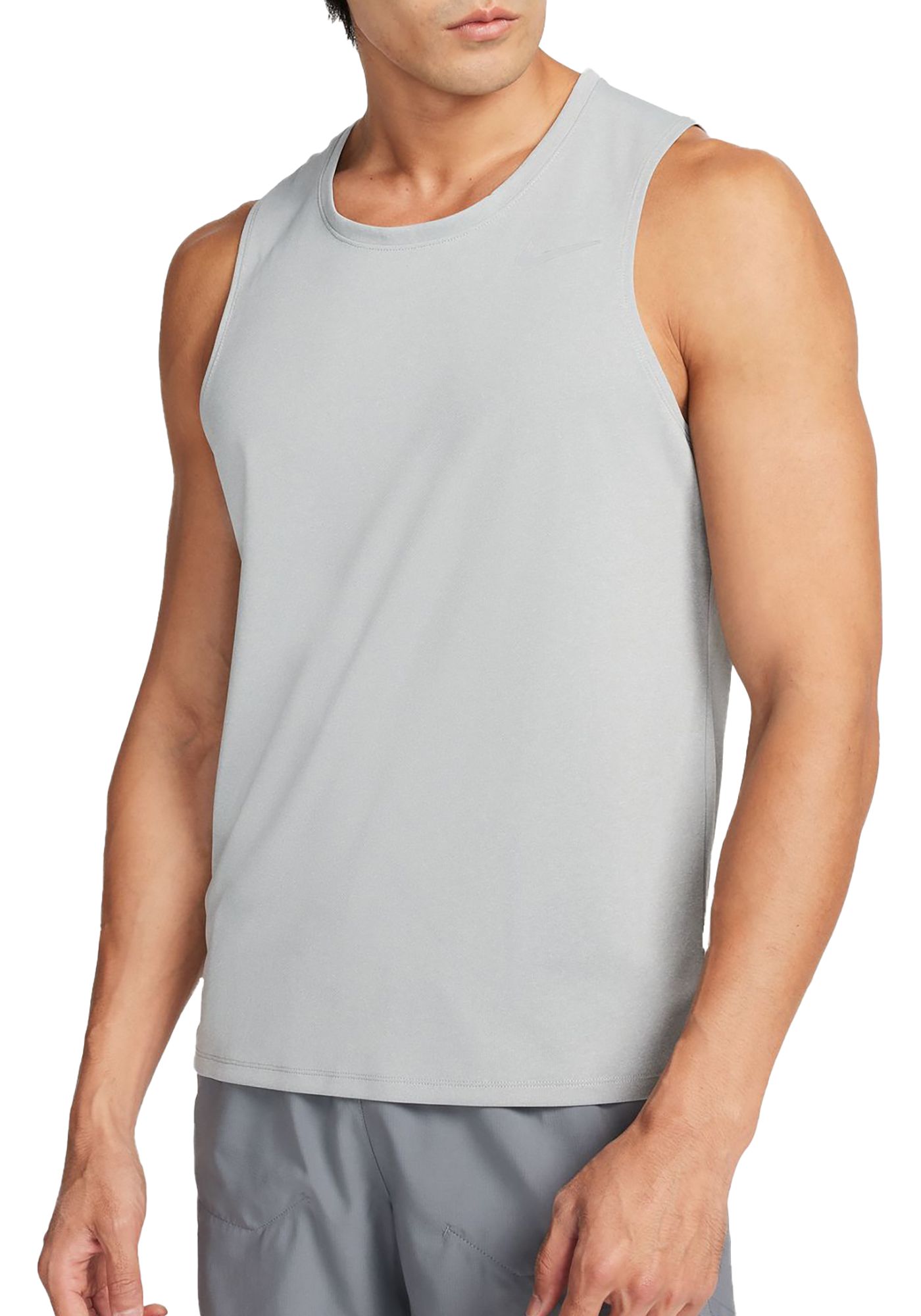 Nike Men s Miler Dri Fit Running Tank Top Grey