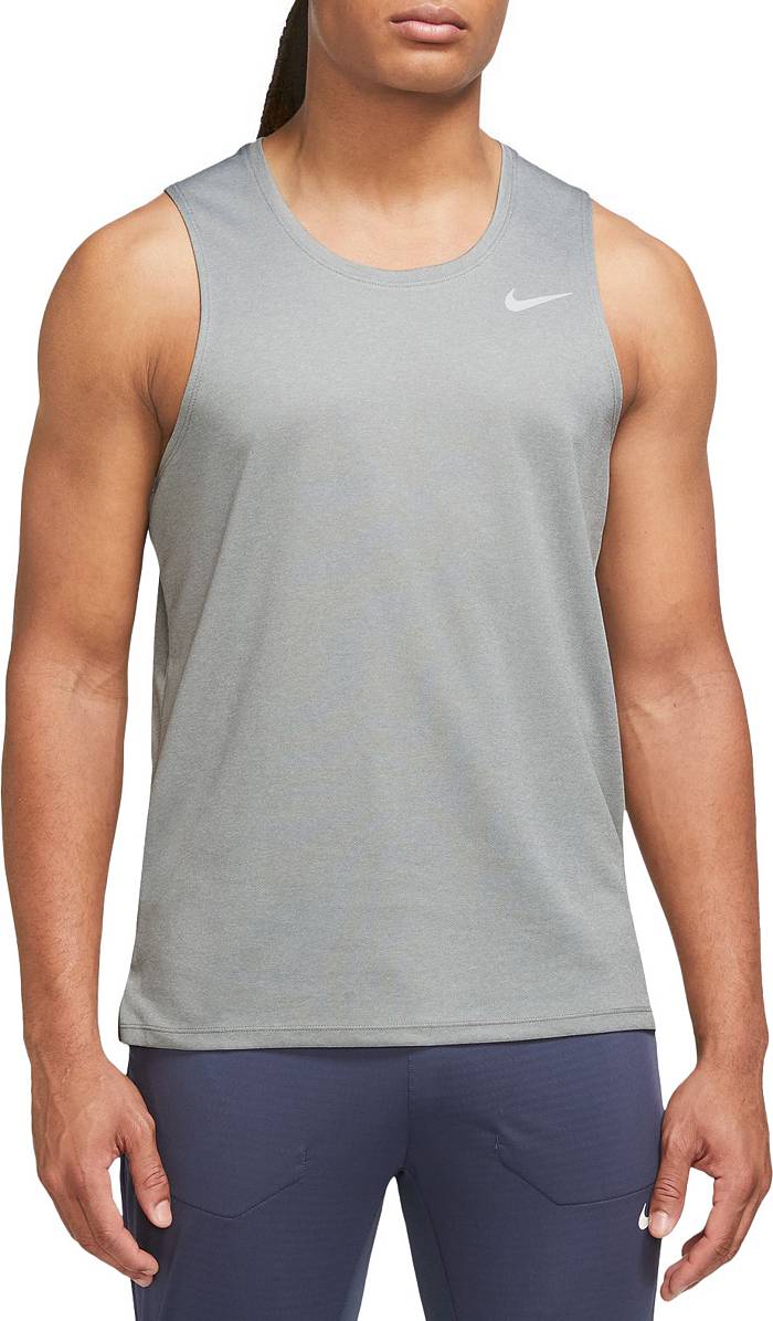 Nike Men's Dri-Fit Miler Running Tank Top, XL, Particle Grey