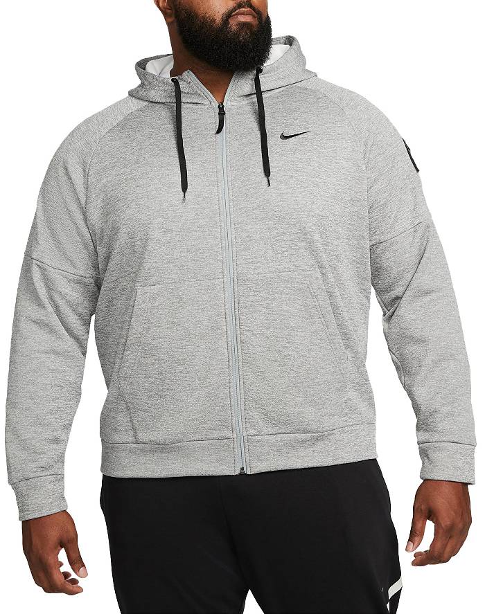 Men's Nike Therma-FIT Full-Zip Fitness Hoodie, Size: XL, Grey