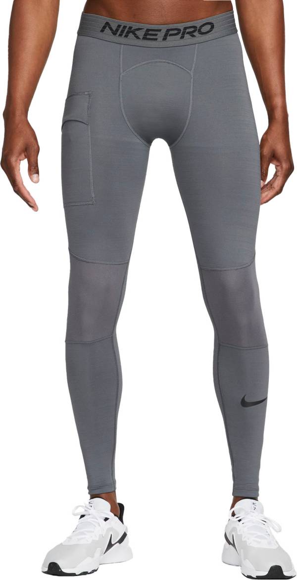 Nike Pro Hyperwarm Fleece-lined Stirrup Leggings In Dark Gray