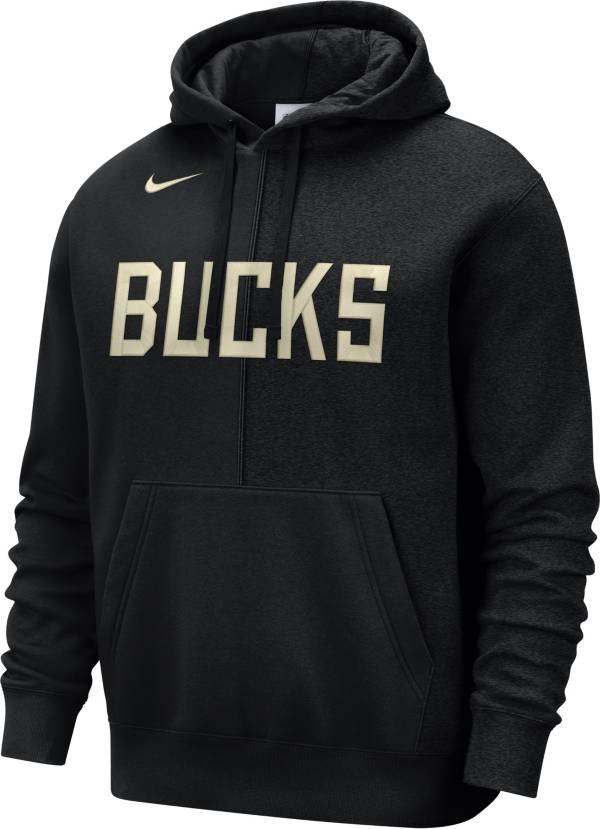 Nike Men's Milwaukee Bucks Black Courtside Fleece Pullover Hoodie product image