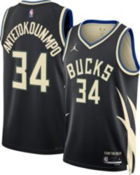Nike Men's Milwaukee Bucks Giannis Antetokounmpo #34 White Dri-Fit Swingman Jersey, Small
