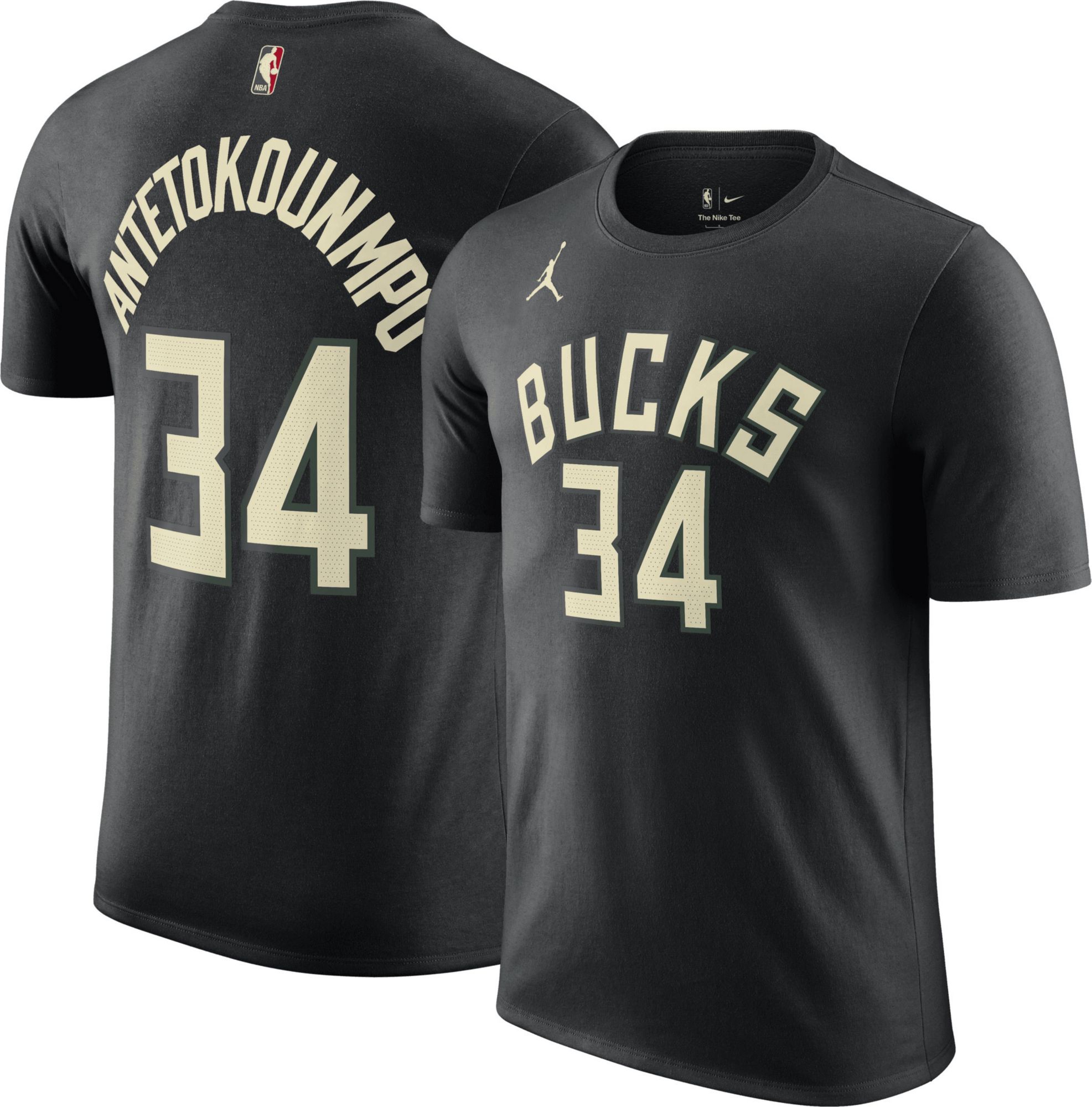 Jordan Men's Milwaukee Bucks Giannis Antetokounmpo #34 Black T-Shirt product image