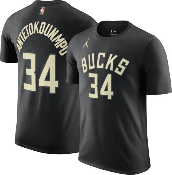 Nike Men's Milwaukee Bucks Giannis Antetokounmpo #34 Black T-Shirt