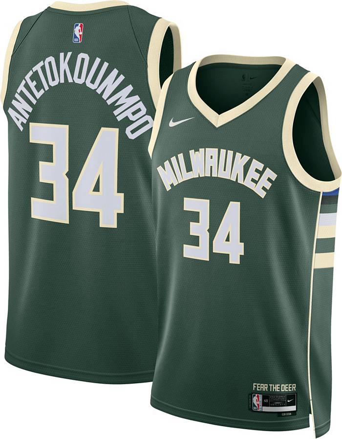 Nike Youth 2022-23 City Edition Milwaukee Bucks Giannis Antetokounmpo #34  Royal Cotton T-Shirt