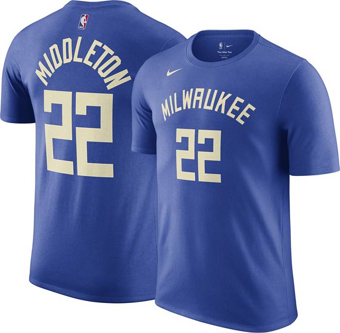 Men's Milwaukee Bucks Khris Middleton #22 Nike White 2021/22 Swingman NBA Jersey - City Edition