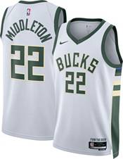 Nike Men's 2021-22 City Edition Milwaukee Bucks Khris Middleton #22 White Dri-Fit Swingman Jersey, XL