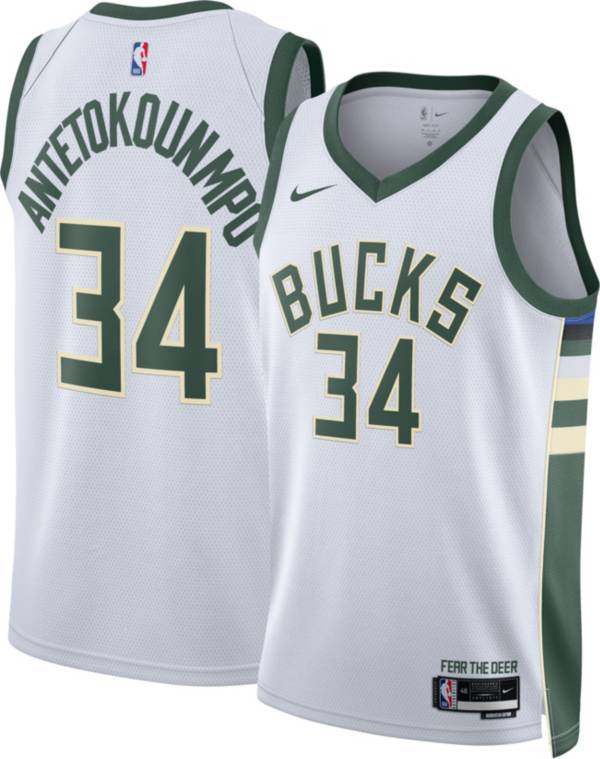 Regata NBA Swingman Milwaukee Bucks nº 34 Giannis Antetokounmpo Jersey Road  Nike Masculina