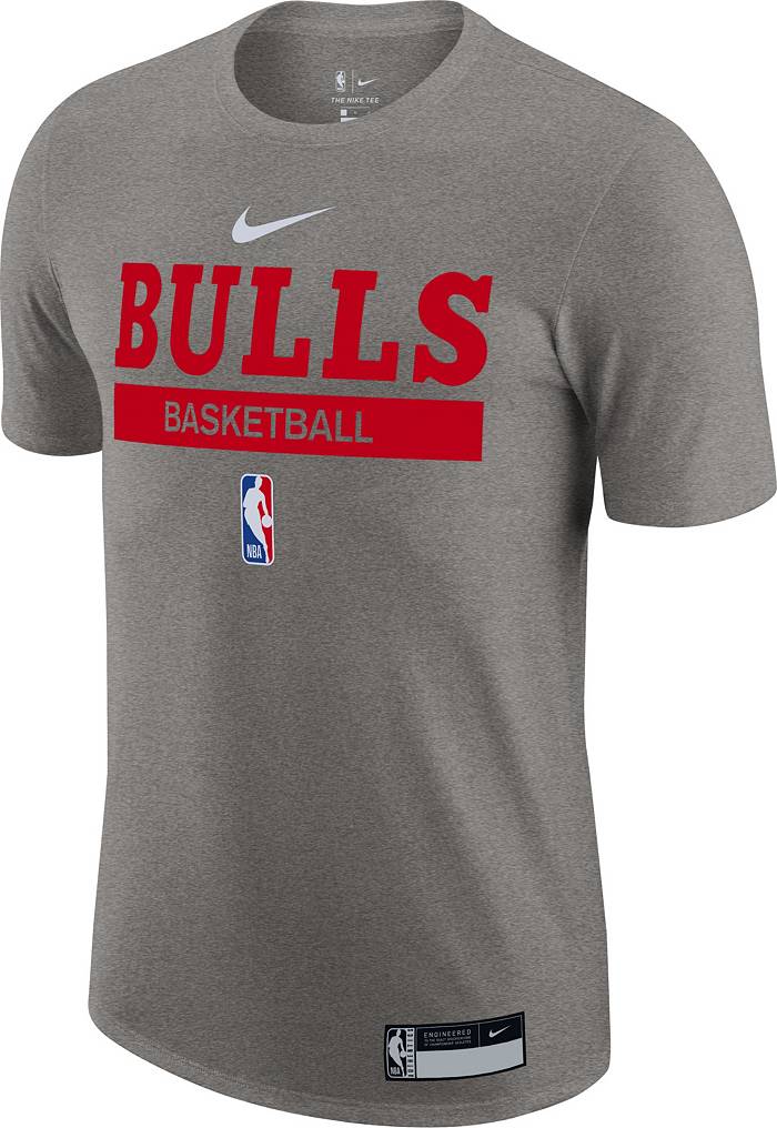 Nike Men's Chicago Bulls Grey Dri-Fit Practice T-Shirt
