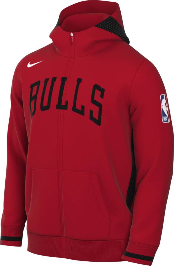 Nike Men's Chicago Bulls Red Dri-Fit Full-Zip Showtime Hoodie