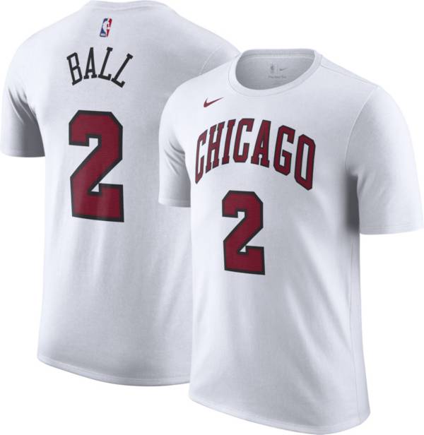 Nike Men's 2022-23 City Edition Chicago Bulls Lonzo Ball #2 White