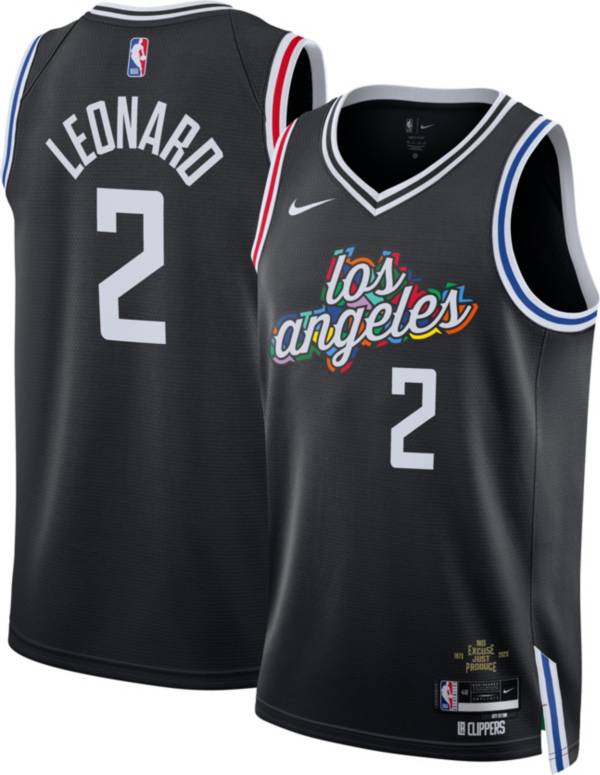 Nike Men's 2022-23 City Edition Los Angeles Clippers Kawhi Leonard #2 Black Dri-FIT Swingman Jersey product image