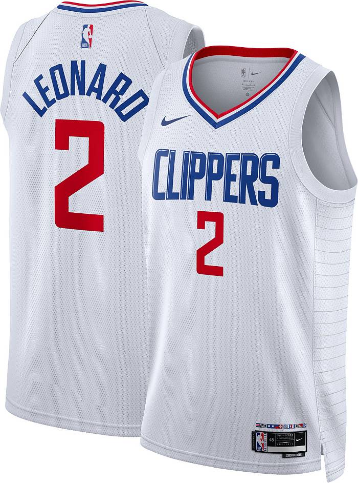 Nike Men's 2022-23 City Edition Los Angeles Clippers Kawhi Leonard #2 Black Cotton T-Shirt, Small