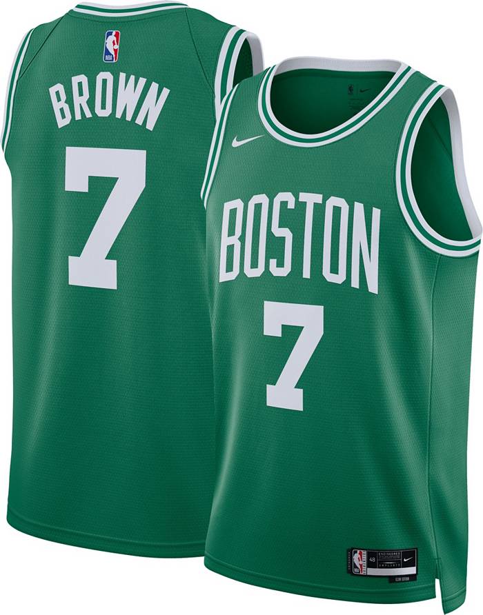 Jaylen Brown #7 Black Green Boston Celtics 2022 Jersey Size Mens