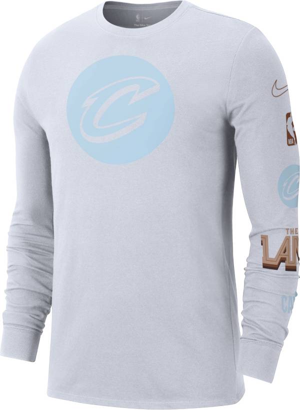 Nike Men's 2022-23 City Edition Cleveland Cavaliers White Essential Long Sleeve Shirt product image