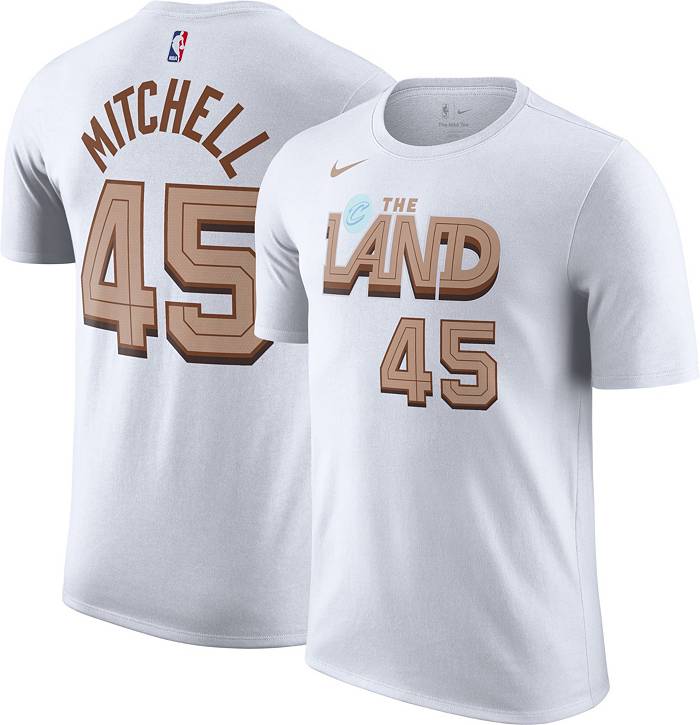 Nike Youth 2022-23 City Edition Cleveland Cavaliers Donovan Mitchell #45  White Cotton T-Shirt