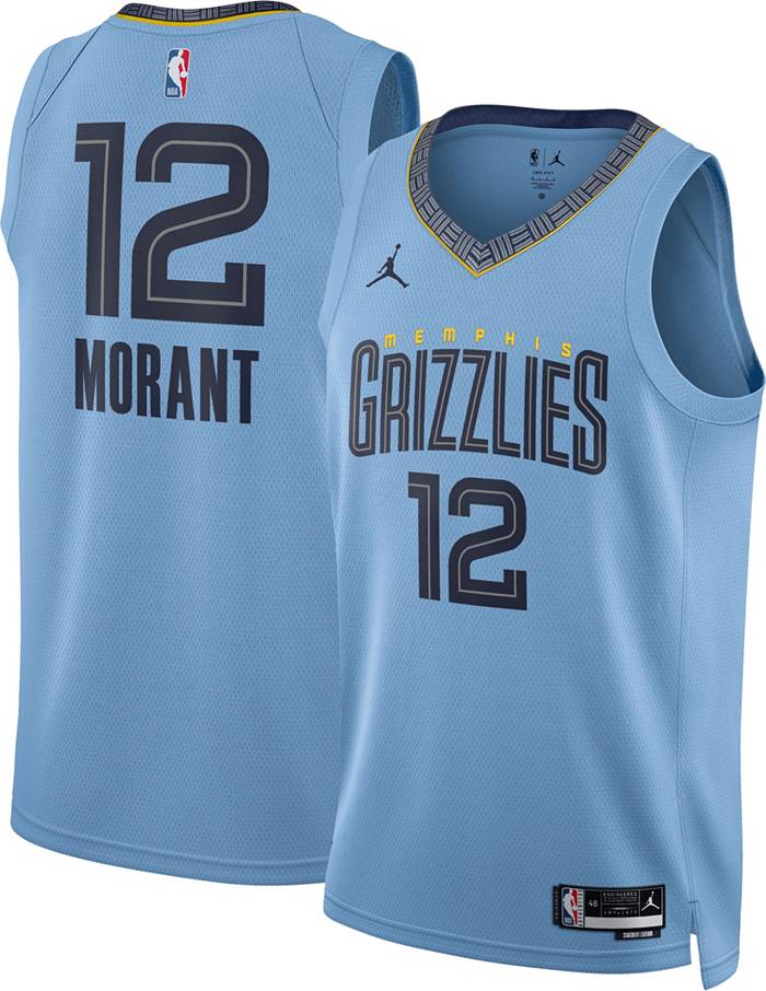 Blue Jordan NBA Memphis Grizzlies Morant #12 Swingman Jersey