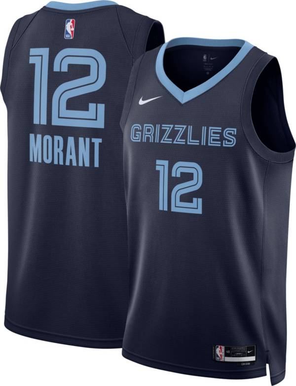 Nike Mens Memphis Grizzlies Ja Morant 12 Navy Dri Fit Swingman Jersey