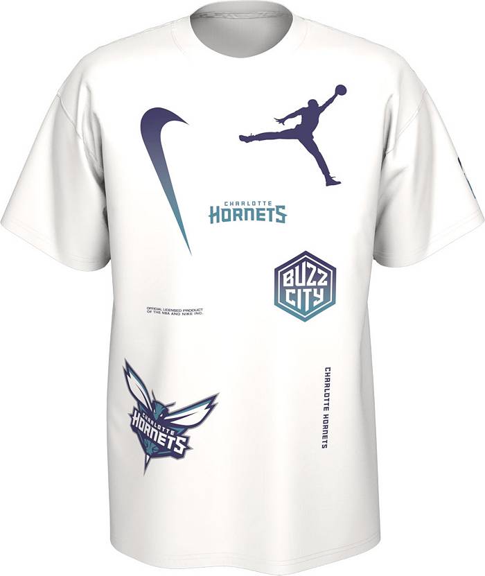 Charlotte Hornets Jordan Courtside Max 90 T-Shirt - White - Mens