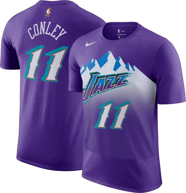 Nike Men's Utah Jazz Mike Conley Jr. #11 Purple Hardwood Classic T-Shirt product image