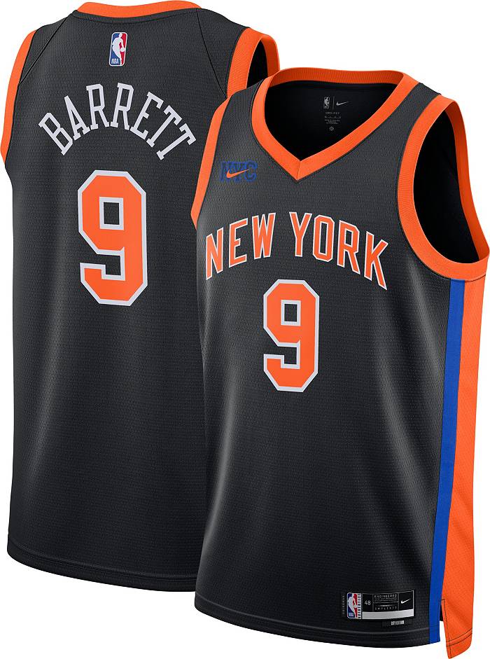 Nike Men's 2022-23 City Edition New York Knicks RJ Barrett #9 Black Dri-FIT  Swingman Jersey